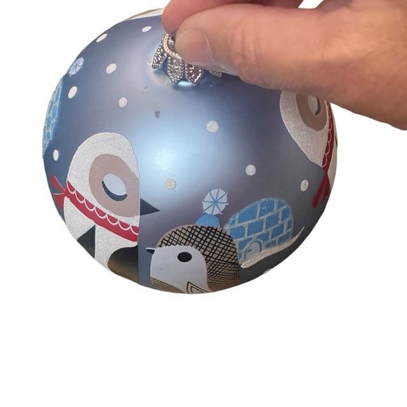 Suzy Ultman Crate And Barrel 2013 Birds Glass Ornament Original Wooden Box - Picture 7 of 8